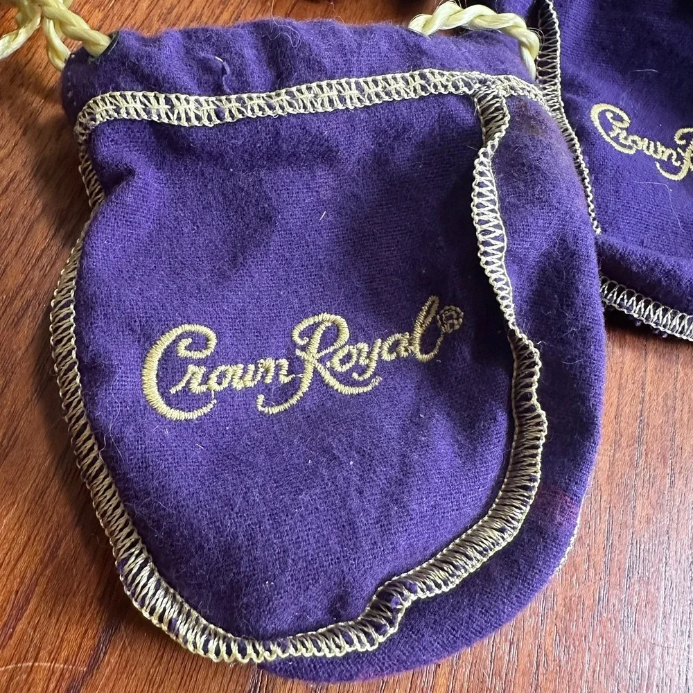 Crown Royal Purple Velvet Drawstring Bags Lot of 14 Crafting Pouch Size 7x4